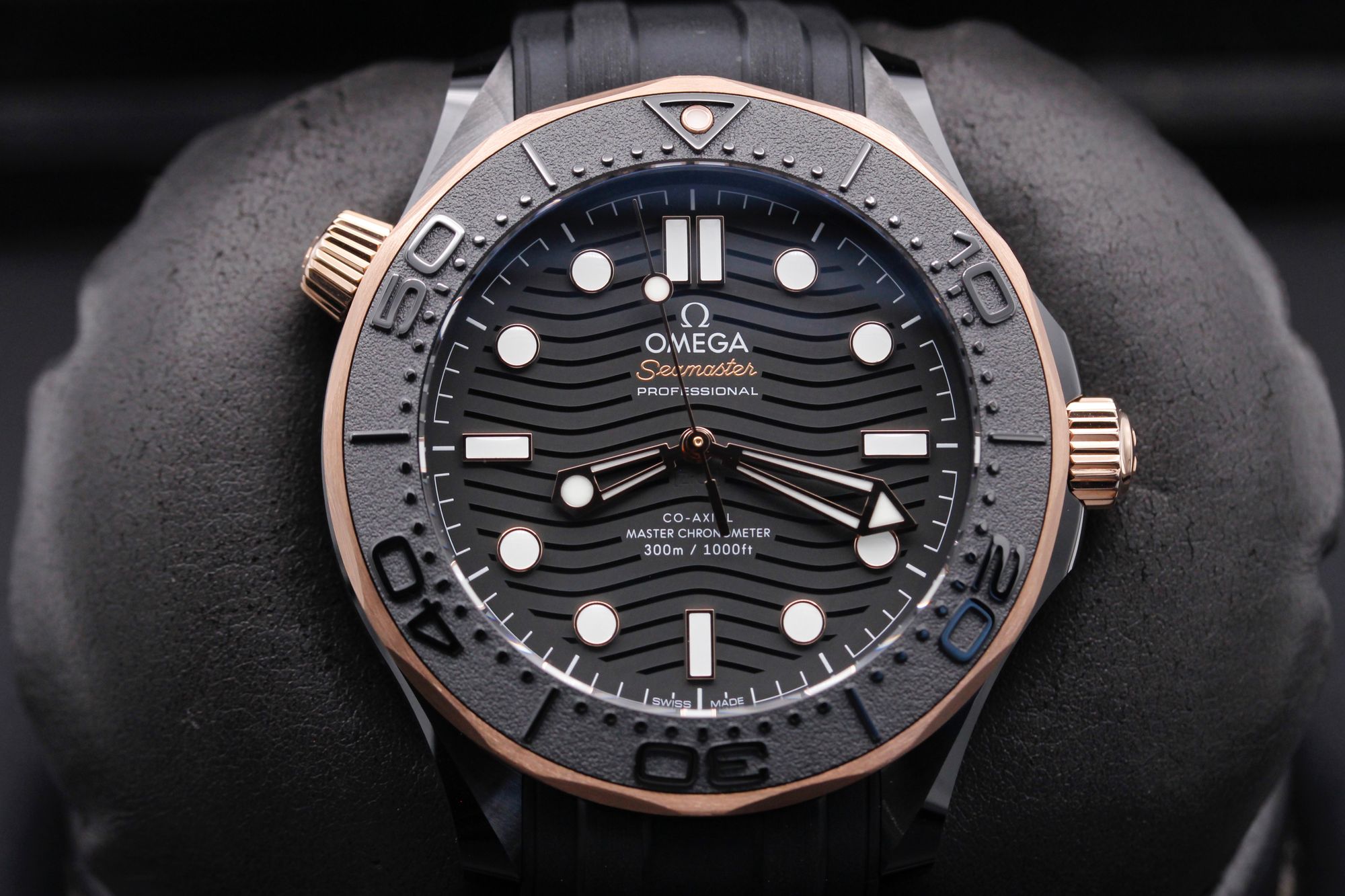 Black and gold omega cheap watch