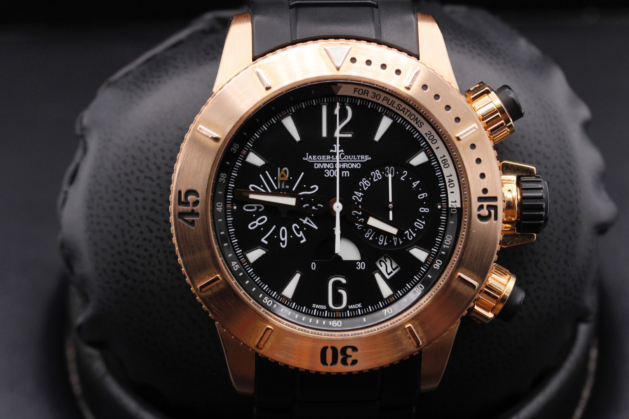 Jaeger LeCoultre Master Compressor Diving Chronograph  - Q1862740 - Black - Rose Gold - 44mm - Mint