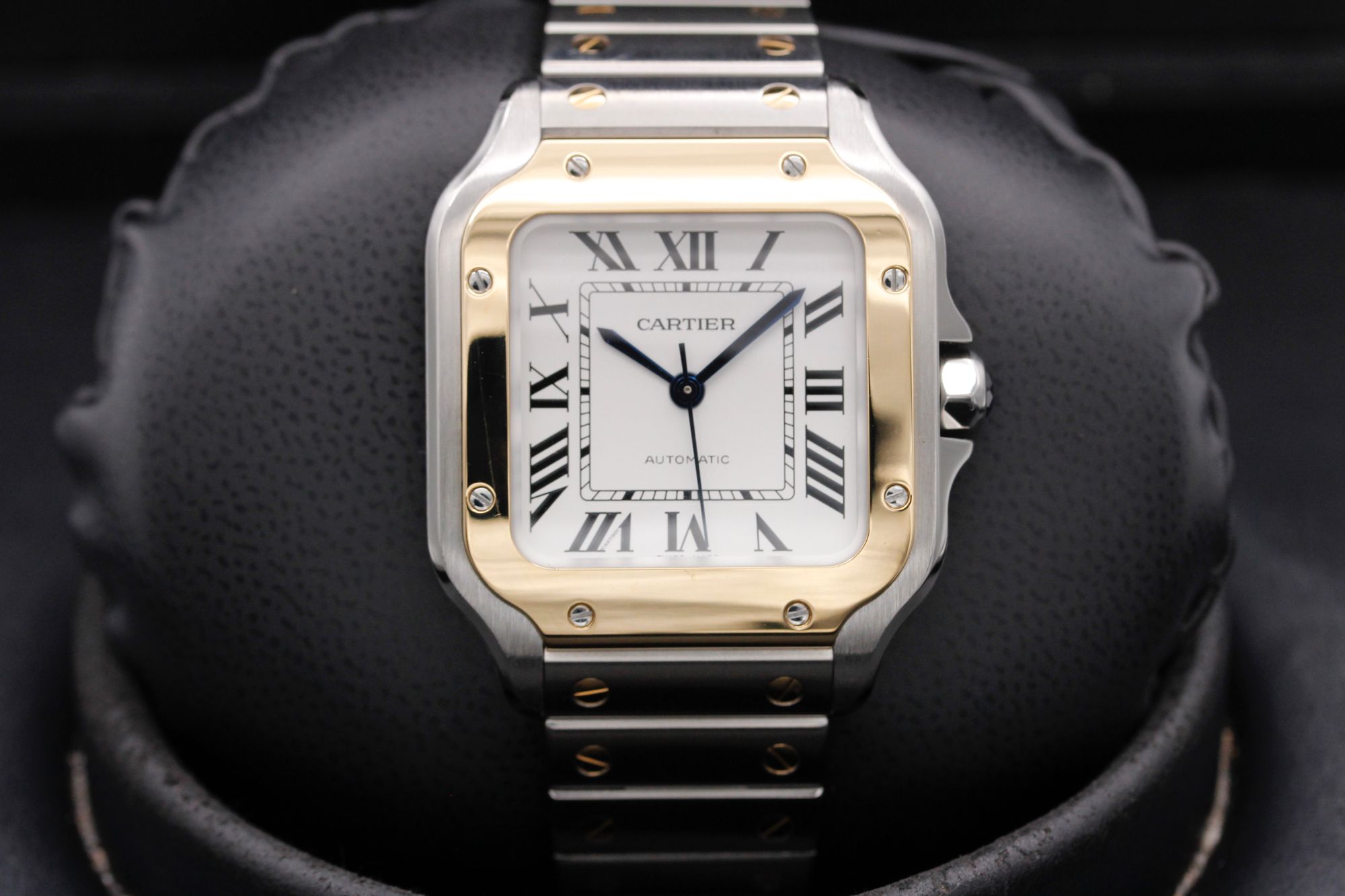 Cartier Santos De Cartier Medium - Silver - Steel / Yellow Gold - 39mm - Mint