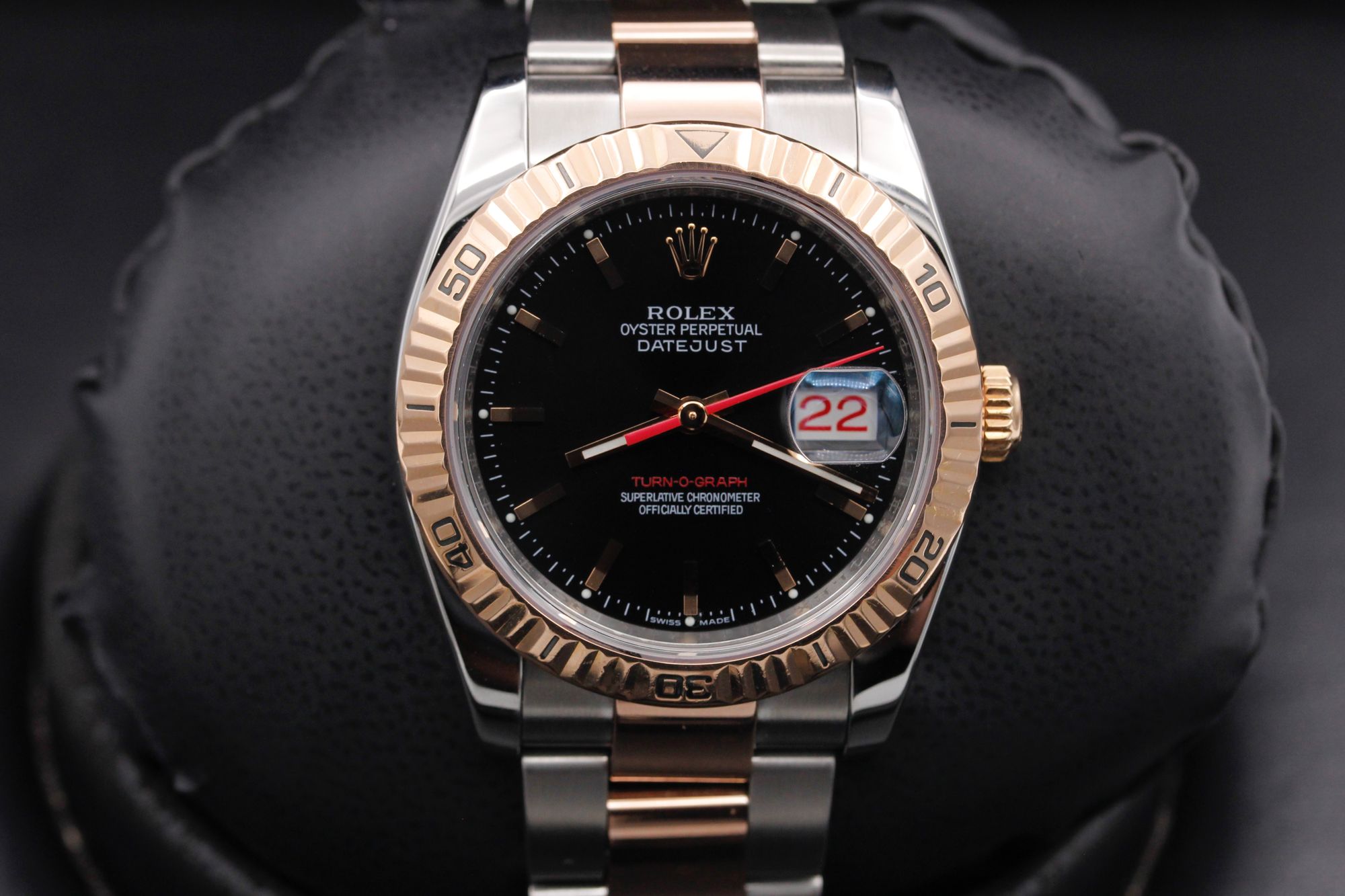 Rolex Turn-O-Graph  - 116261 - Black - Two Tone Rose Gold - 36mm - Very Good